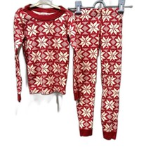Hanna Andersson Pajamas Cotton Matching Long John Christmas Red Kids 120 6-7