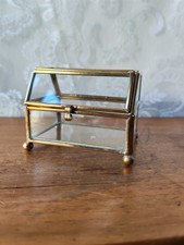 Boîte à Bijoux Vintage en Laiton et Verre Bisauté - Style Vitrine