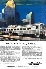 1952 BUDD RAILROAD Original Vintage Print Ad Train Travel Rail Diesel Car