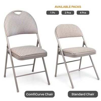 Metall Klappstuhl Hochlehner Stoff Faltbar Gepolsterter Sitz Home Office Stühle Neu