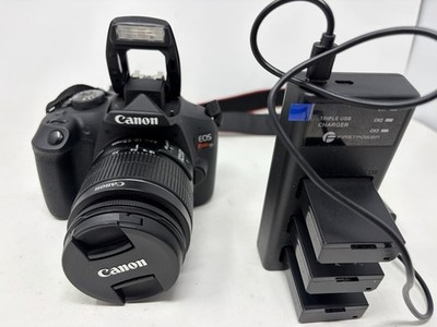 Canon EOS Rebel T7 24.1MP SLR Camera EFS 18-55MM Lens W  4 Batteries & Charger
