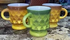 Vintage Fire King Anchor Hocking Kimberly Diamond Ombre Mug set of 3