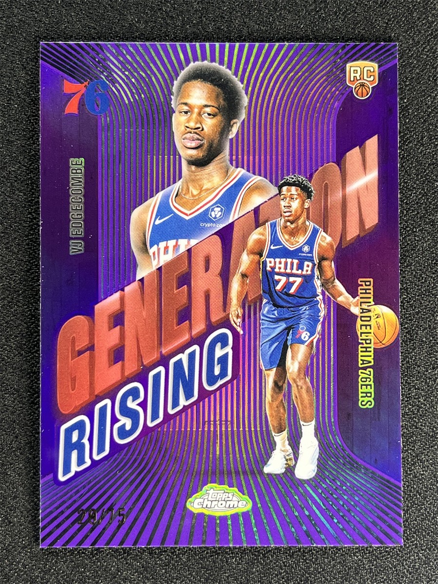 2025-26 Topps Chrome Vj Edgecombe #GR-3 Purple Generation Rising Rookie RC /75