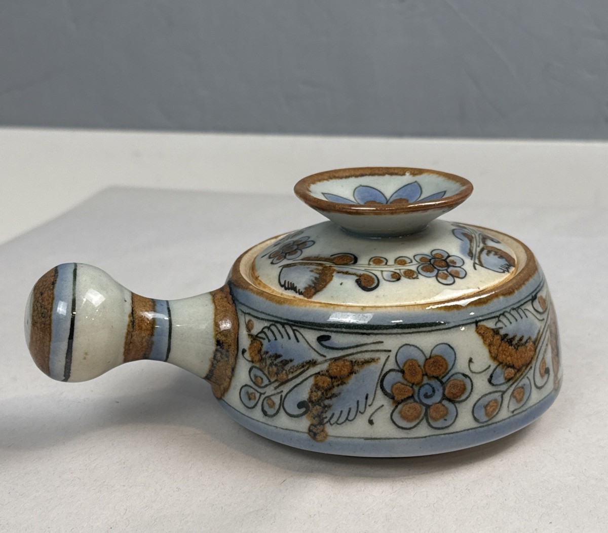 VTG Ken Edwards El Palomar Pottery Flowers Casserole w/Lid