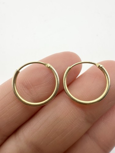 Gold Over Sterling Silver Simple Hoop Earrings