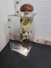 Vintage Chinese Reverse Hand Painted Crane Triangular Glass Snuff Perfume Bottle — photo 4