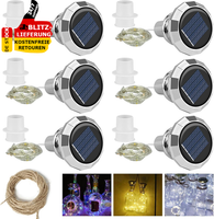 4 Solar Flaschenlichter Korken 20LED 2M Diamant Kupferdraht Warmweiß Weinflasche