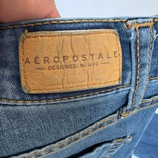 AEROPOSTALE Mid Rise Ankle Jeggings Women's Size 00 Blue Denim Stretch Jeans