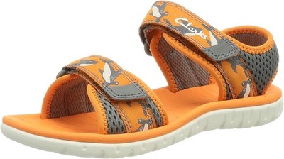 Clarks Jungen Surfing Tide K Sandalen Sommerschuhe, Orange, EUR 30 Wide