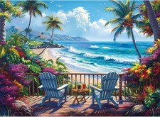 Scenery Paint by Numbers Kit for Adults Beginner,Beach Paint by Number Kits on C