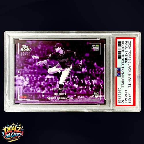 Paul Skenes Rookie /25 2024 Topps Black & White Resolution Purple RC PSA 10 GEM