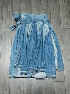 Junya Watanabe Comme des Garçons Asymmetrischer Plissee Wickel Jeansrock Größ...