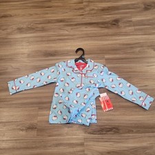 Hello Kitty Sanrio Girls Flannel Pajama Set Notch Collar Blue Size XS 4/5 Blue