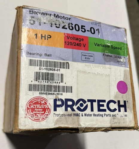 Rheem ECM 3.0 Blower Motor, 1 HP, 1 Phase, 120/230V, Variable Speed - 51-102605-