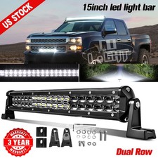 Dual-row 15 Flood Spot Combo Led Light Bar For Jeep Trucks Off-road Boat 4wd