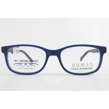 Roman Kids Eyewear RMJ4001 Navy Blue Rectangular Frames 180 Spring Hinges