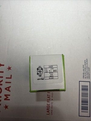 New- Leviton 2420 20Amp 250Volt 3-P 4-W Flush Mounting Locking Receptacle