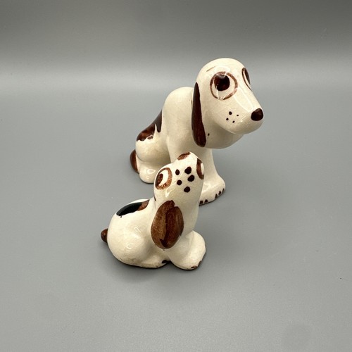 PAIR Of VINTAGE RIO HONDO Pottery Dogs BLOODHOUNDS READ 1225