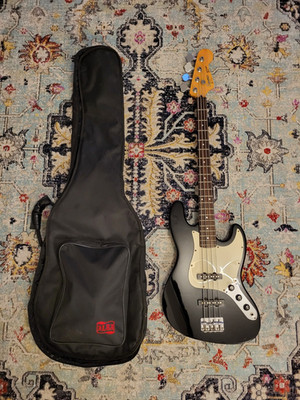 1989 Squier by Fender Jazz Bass made in Korea schwarz Vintage
