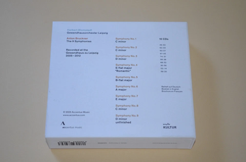 Bruckner - The 9 Symphonies / Blomstedt / Accentus Music 2023 / 10 CD Box / Rar - Bild 3 von 4