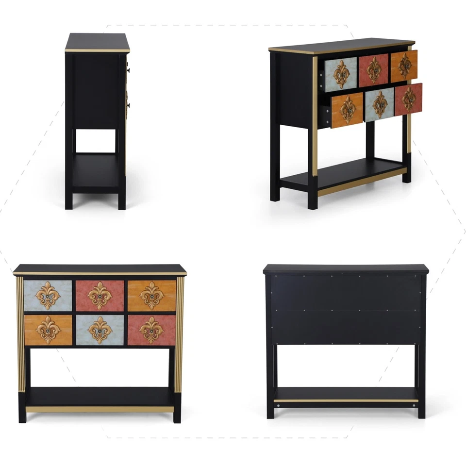 Mesa consola con cajón entrada armario de almacenamiento aparador vintage sofá mesa Foto 3 de 4