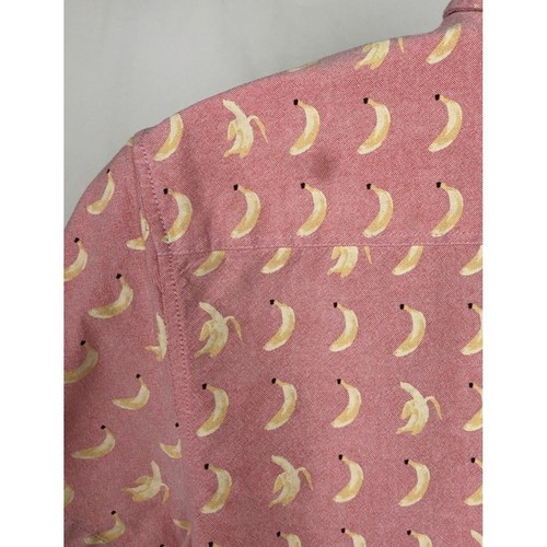 Sovereign Code Men's Shirts Size L Pale Pin Yellow Bananas Button Down 1 Pocket - Picture 2 of 13