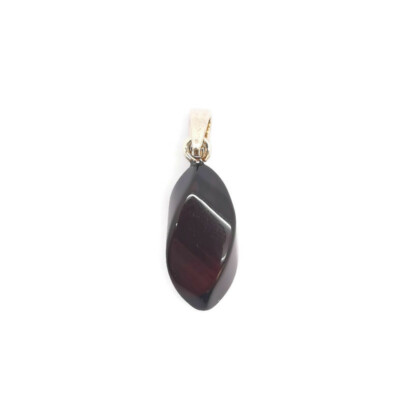 NATURAL BALTIC AMBER PENDANT SCREW FORM CHERRY COLOR SILVER 925, UNISEX