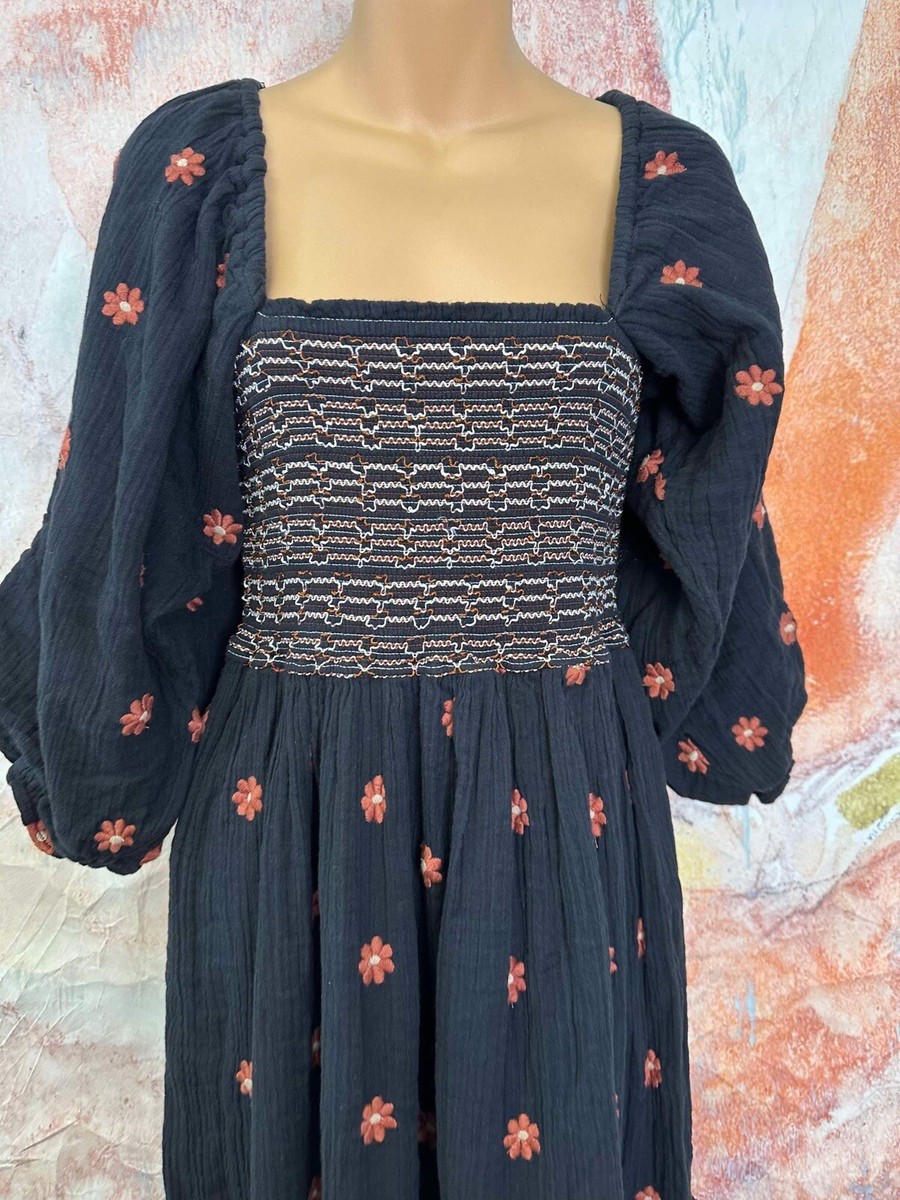 Free People Dahlia Embroidered Maxi Dress Size S | eBay