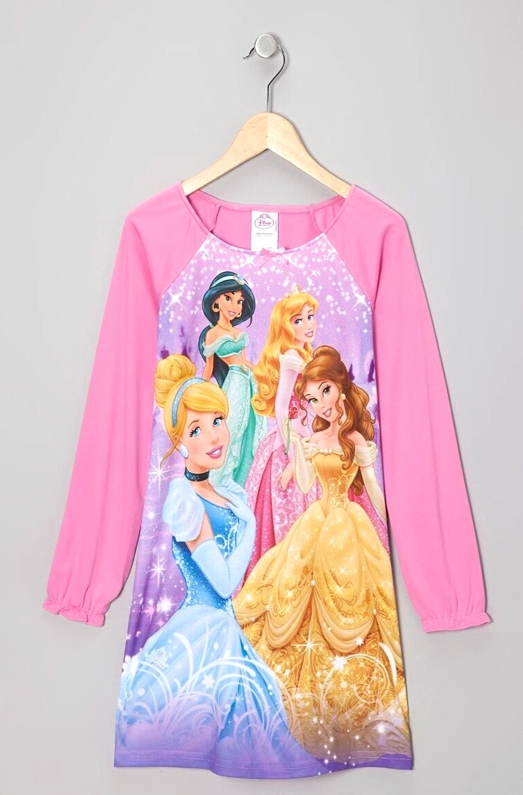 Disney Princess Girl s Long Sleeve Pink Pajamas Nightgown Size 8