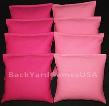 ALL WEATHER CORNHOLE BEAN BAGS Fschsia  Light Pink Resin Filled WATERPROOF