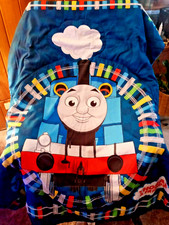 Thomas The Tank Engine  Friends Toddler Kids Bed Comforter Blue Rainbow Track
