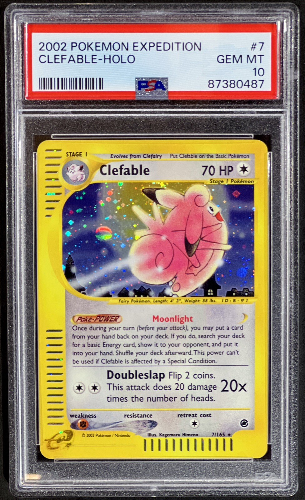 2002 Pokemon CLEFABLE Expedition HOLO RARE e-Reader Card 7/165 - PSA 10 GEM MINT-image