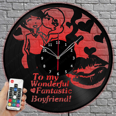 LED Vinyl Clock For a boyfriend Light Vinyl Record Wall Clock Home Decor 1652