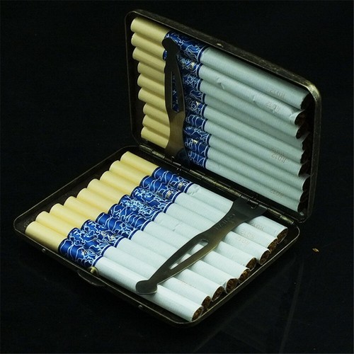 New Load Vintage Hombre Estuche de Cigarrillos Metal Acero Soporte con Caja de Regalo - Imagen 2 de 5