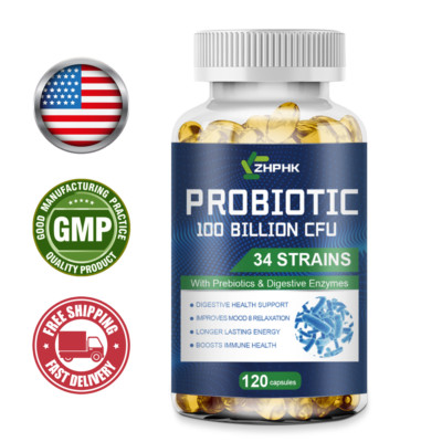 Probiotics 100 Billion CFU Potency Digestive Immune Health 120 Capsules