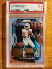 TUA TAGOVAILOA DOLPHINS 2020 PANINI PRIZM #339 PSA 9 MINT RC ROOKIE CLEAN SHARP!