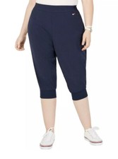 New Tommy Hilfiger Womens Sport Navy Blue Cuffed Jogger Pants Size Medium
