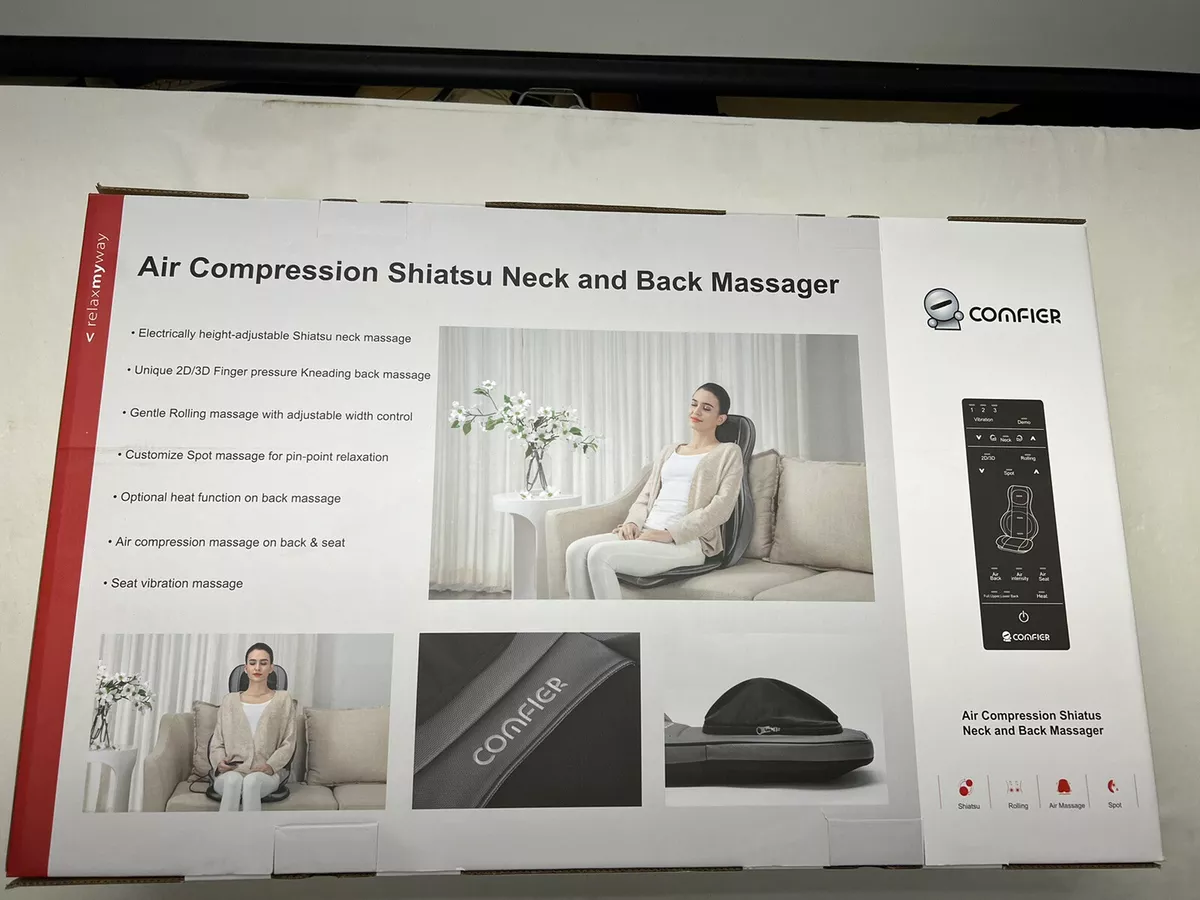 Comfier CF-2309 Neck and Back Massager with Heat Shiatsu Chair