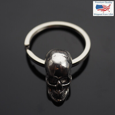 Skull Keychain Skeleton Grinning Teeth Bone Pendant Charm - 35mm Split Key Ring