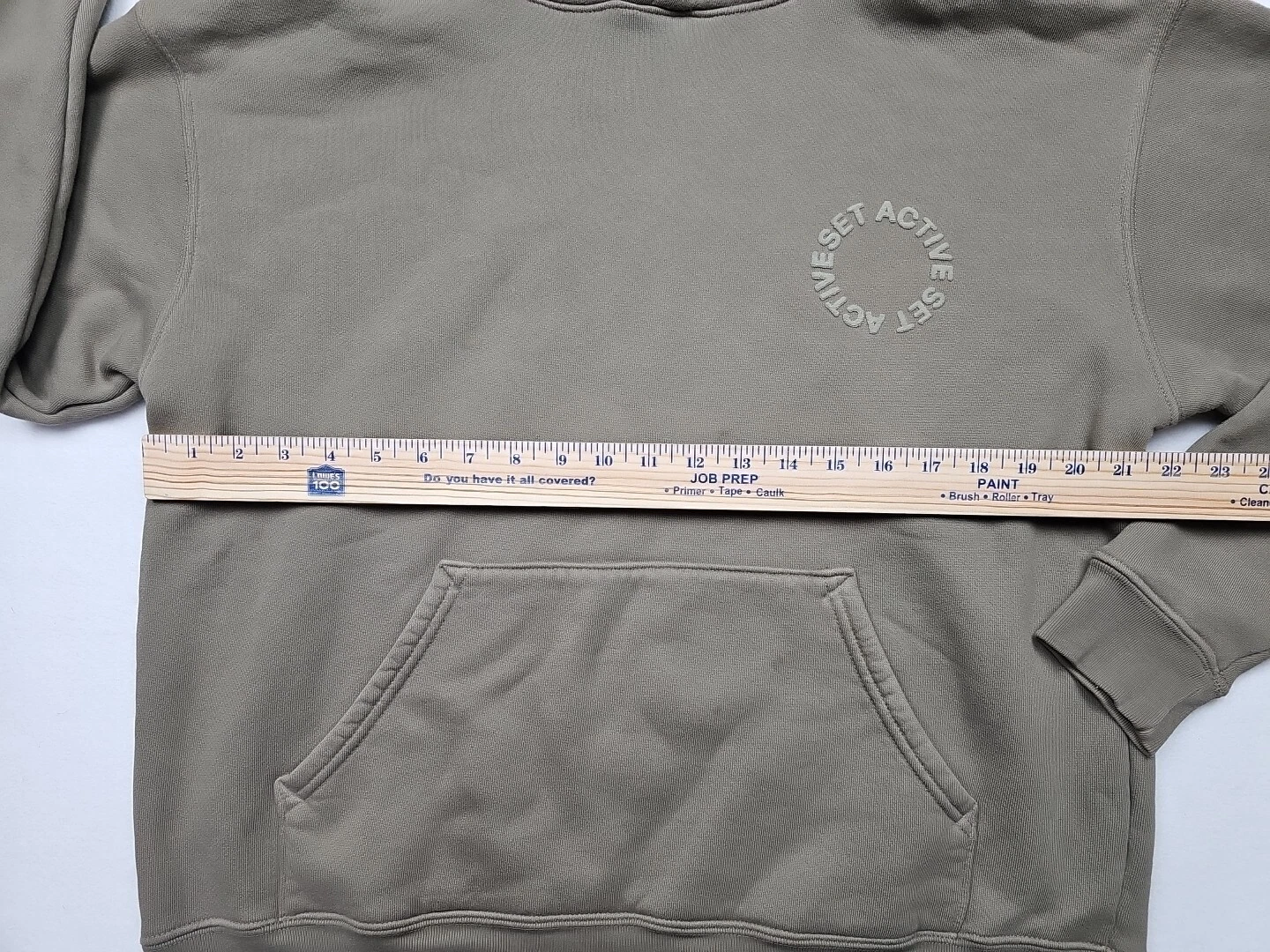 OFF WHITE Set felpa con cappuccio verde crema sabbia attiva Los Angeles taglia small