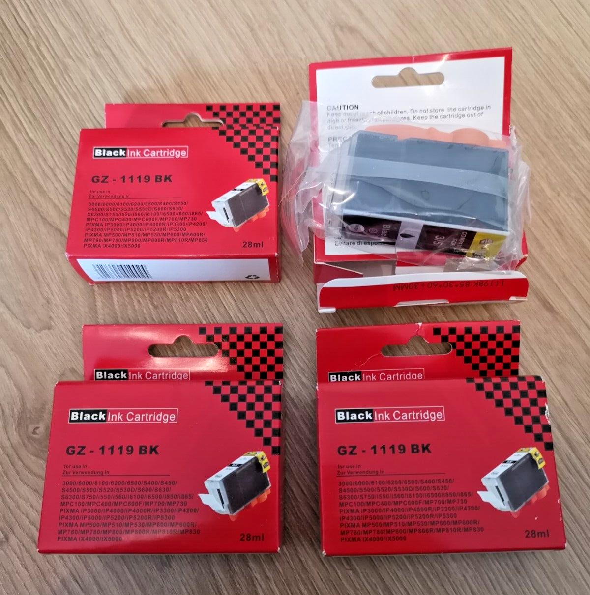 4x new INK CARTRIDGE GZ-1119 XL BK for Canon Pixma