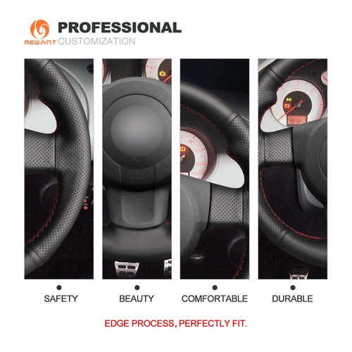 Genuine Leather Steering Wheel Cover for Seat Leon 1P FR Leon Cupra Ibiza 6L FR - Imagen 8 de 11