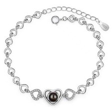 Women Heart Projection Bracelet Photo Chain Gift For Girlfriend Mother Grandma