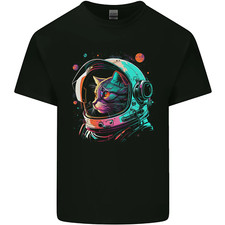 An Astronaut Cat in Outer Space Kids T-Shirt Boys Girls