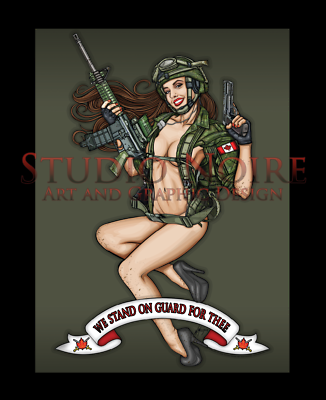 Canadian Army Military Pinup Girl Print Sexy Lowbrow Pop WW2 Nose Art Style eBay