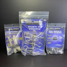 Mag Daddy Magnetic Fasteners 3/4 inch Bridle Rings Small Cable Tie Mount LOT