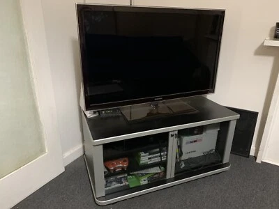 3 Shelf Wooden Tv Cabinet On Wheels Entertainment Tv Units