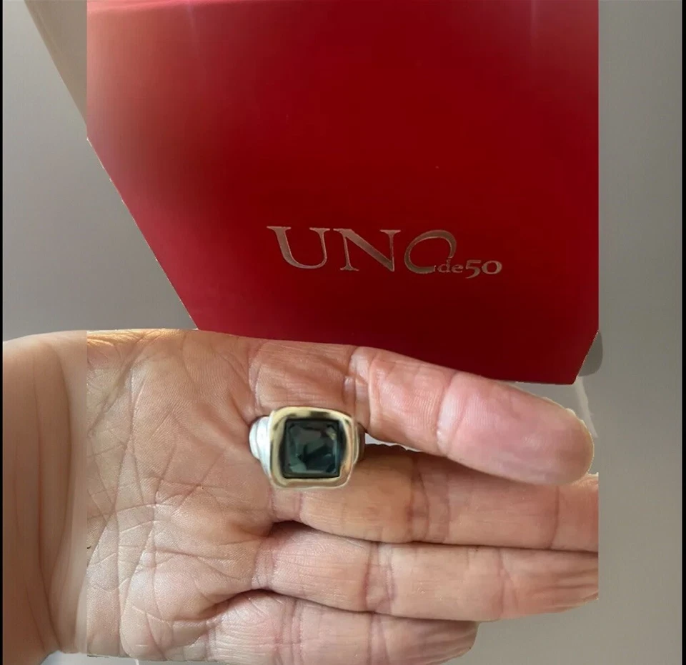 Anillo UNO de 50 UNISEX Elementos Azules Cristal Plata LA JOJOYA talla 5.5 Foto 2 de 4