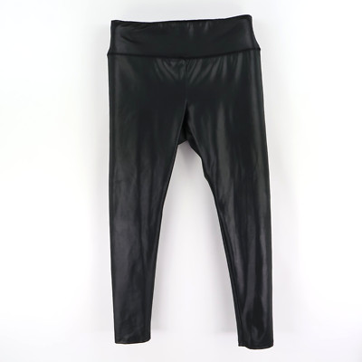 Wild Fable Faux Leather Leggings Womens L Black Mid Rise Stretch Elastic Waist