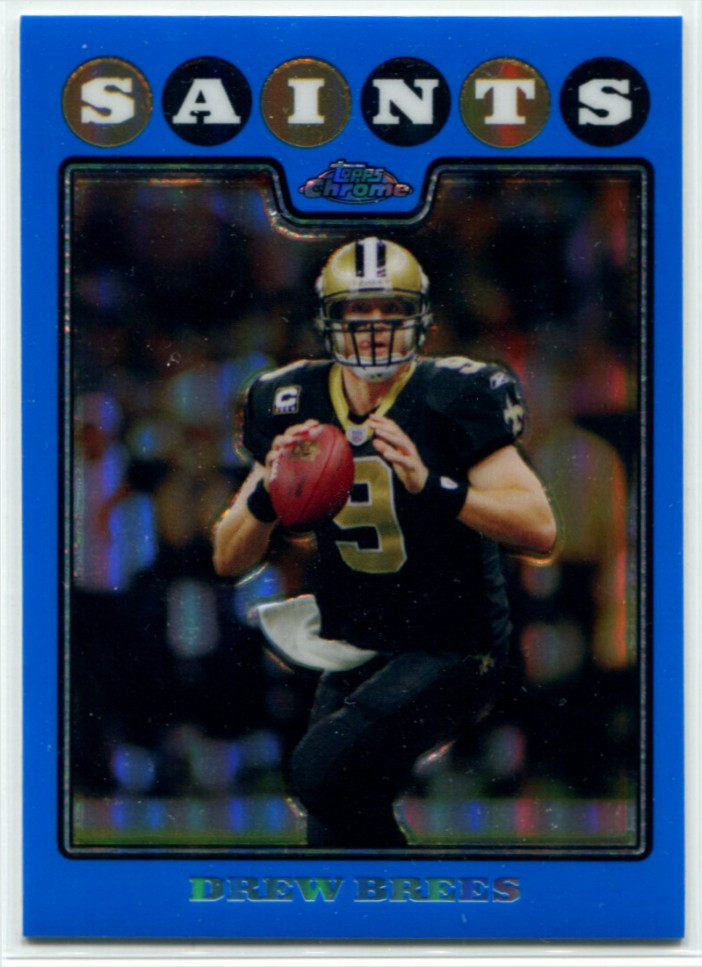 2008 Topps Chrome #TC1 Drew Brees Blue Refractor NM New Orleans Saints